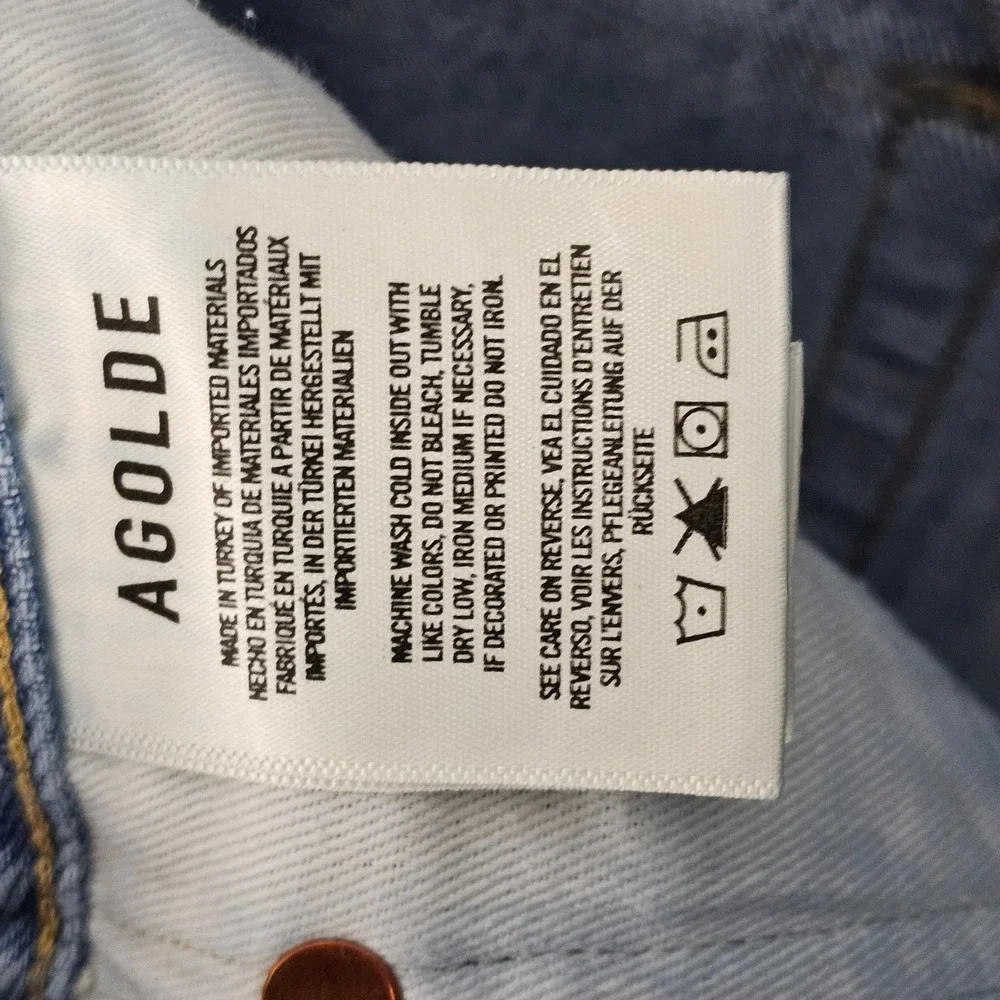 AGOLDE Shorts Womens 25 Blue Parker Distressed Frayed Hem Denim A026-811
